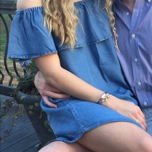Off the shoulder denim dress